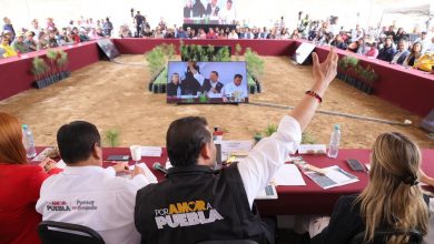 El gobernador de Puebla, Alejandro Armenta, encabeza la primera asamblea informativa del proyecto Ecoparque “Pensar en Grande” ante vecinos, empresarios y colectivos en Flor del Bosque, Amozoc.