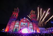 Catedral de Puebla luce alumbrado Glow