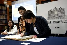 La rectora de la BUAP, Lilia Cedillo, inauguró el Coloquio de Bibliotecas Centenarias por los 140 años del histórico recinto