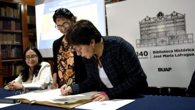 La rectora de la BUAP, Lilia Cedillo, inauguró el Coloquio de Bibliotecas Centenarias por los 140 años del histórico recinto