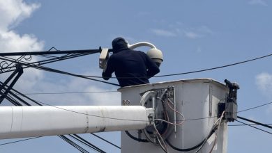 Personal naval retira cámara parásita en poste de Chignahuapan, Puebla